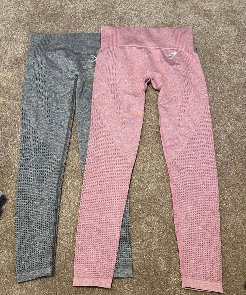 Gymshark Vital Seamless Leggings Bundle - Grey and Pink Marl